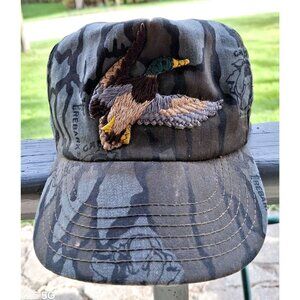 Vintage Camo Snapback Hat W/ Embroidered Duck Design Adjustable Fit Made In USA